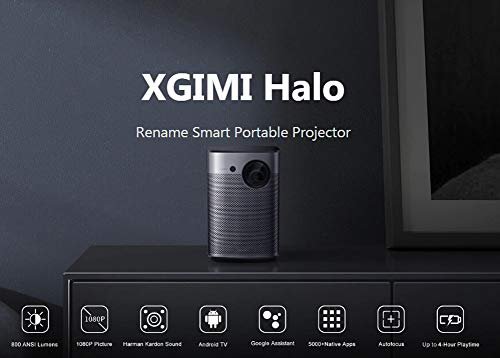 41M5b+U-mrL 41M5bU mrL XGIMI Halo Mini Portable Projector 1080P Full HD 3D Home Theater Android TV 9.0 WiFi 800ANSI Lumens