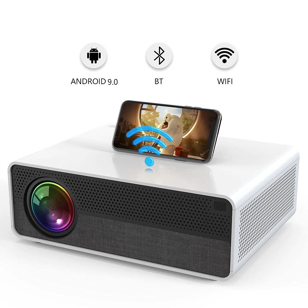 4 4 AUN Akey7 Max Real Full HD Native 1080P Resolution, 4K Supported Android 9.0, RAM: 1GB, ROM: 16GB, BLUETOOTH: 4.0 , 8500 Lumens for Wi-Fi Bluetooth, Mira Cast Home Theatre LED Projector.